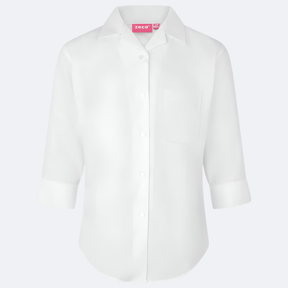 3/4 Sleeve Revere Collar School Blouse