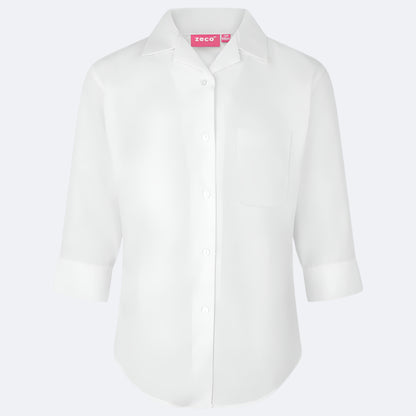 3/4 Sleeve Revere Collar School Blouse