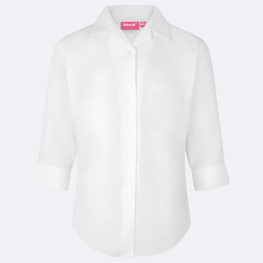 3/4 Sleeve Revere Collar School Blouse