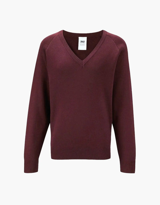 Cotton/Acrylic V-Neck Maroon