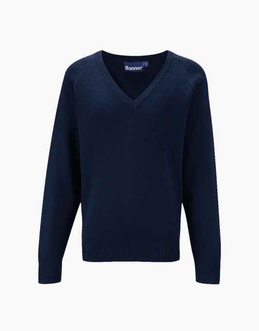 Cotton/Acrylic V-Neck Navy