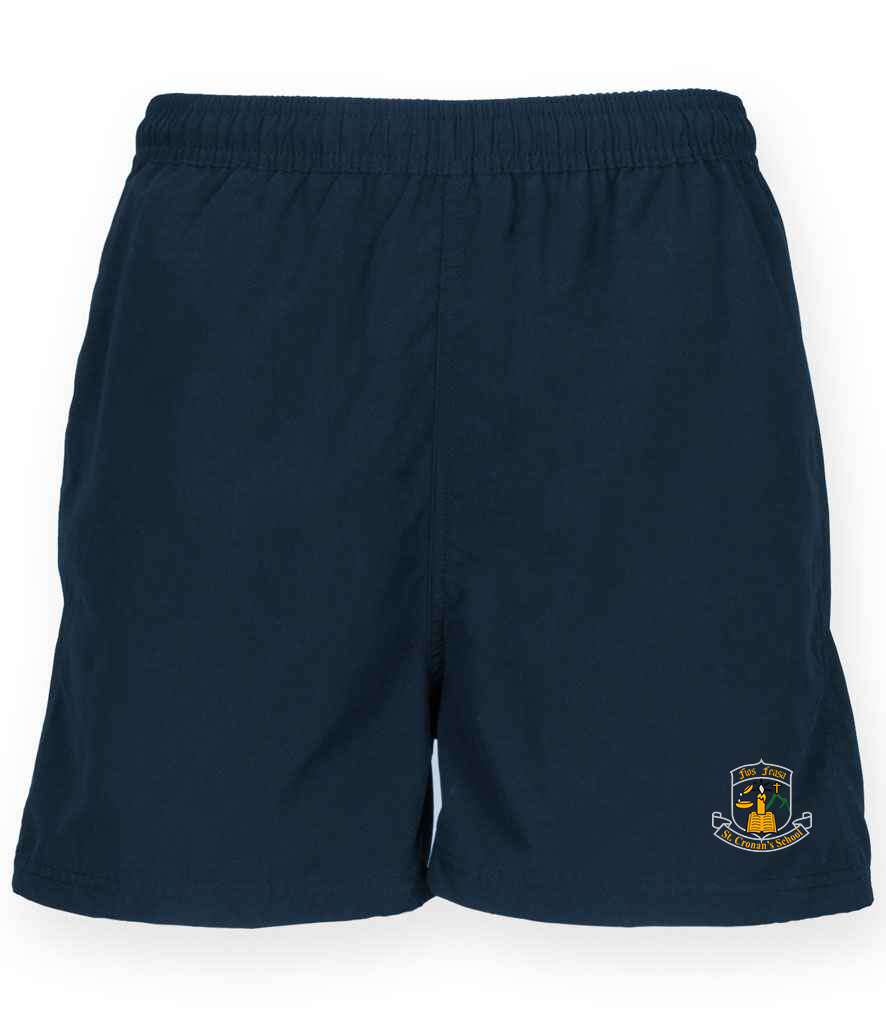 Navy Kids Track Shorts Microfibre St Cronans Bray