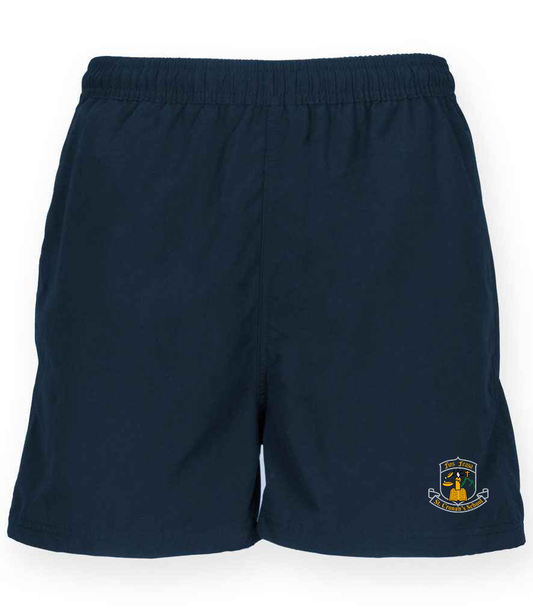 Navy Kids Track Shorts Microfibre St Cronans Bray